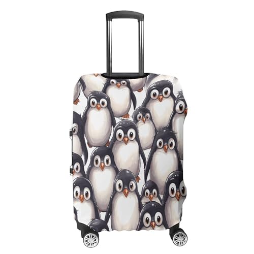 Suitcase Covers for Luggage Washable Luggage Cover Cute Baby Penguins Sketch Luggages Wheel Covers Elastic Travel Carry On Suitcase Cover Travel Luggages Protector Sleeve Fit 29-32 Inch L4