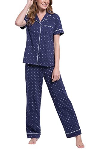 PajamaGram Women’s Pajamas - PJ For Women Set, Short Sleeve, 100% Cotton