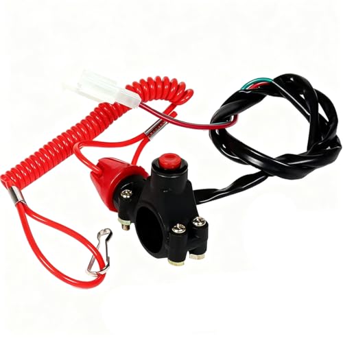 ZAMDOE Interruptor de Emergencia Universal para Motocicleta, Manillar de 22 mm, para Motor fueraborda de Barco, Moto de Nieve, Motocicleta, ATV, Motocross, Resistente al Agua
