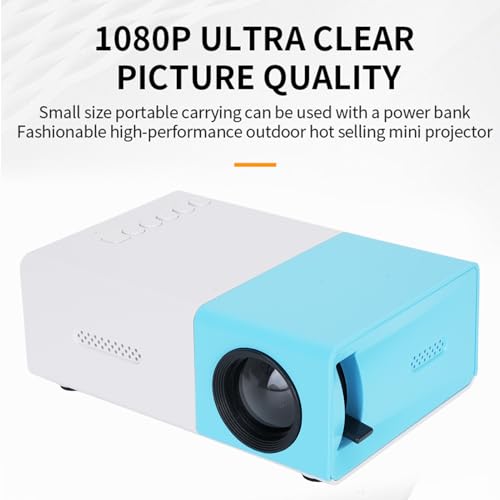 Tosuny Proiettore Intelligente, Mini Proiettore Full HD 1080p con luminosità 100si 6000lm, Altoparlante Incorporato, Compatibile con Laptop Stick Smartphone Tv Stick, per Home Theater
