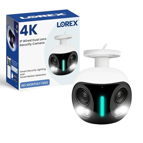 Lorex 4K 8MP IP Wired Dual-Lens Add-On Outdoor Security Camera | Smart Security...