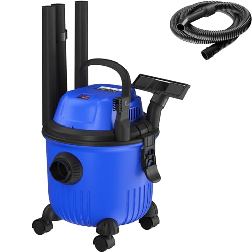 DICN Wet and Dry Vacuum 15 Litre Container 16KP Suction Force 800W Motor with 2M Power Cable Vacuum Cleaner Dry Rubbish/Standing Water/Clean Carpet for Home and Garden Car Garage, Blue