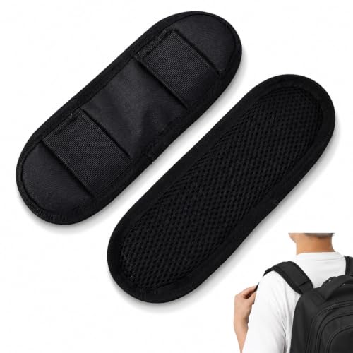 Image of Solvind 2 Pack Black Shoulder Strap Pads, 7.5x22cm Removable Non-Slip Memory Foam Cushion Pads, Pressure Relief for Backpacks Luggage Guitar Camera Duffel Bag Straps