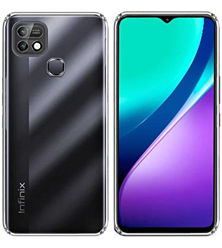 Image of Soft Flexible Silicone Back Cover Compatible with Infinix Smart 5 Pro, Transparent Case + Screen Guard