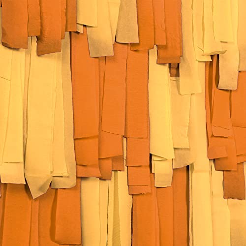 Image of PartyWoo Crepe Paper Streamers 4 Rolls 328ft, Pack of Shades of Orange Crepe Paper for Party, Wedding, Birthday, Baby Shower Decorations (1.8 Inch x 82 Ft /Roll)