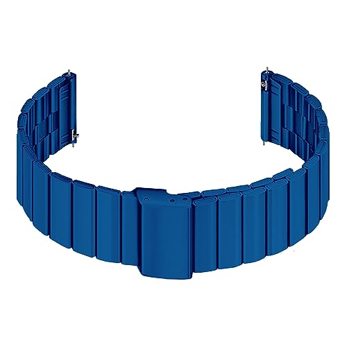 Image of ACM Watch Strap Stainless Steel Metal 22mm compatible with Fire-Boltt Invincible Plus Bsw097 Smartwatch Adjustable Belt Band Blue