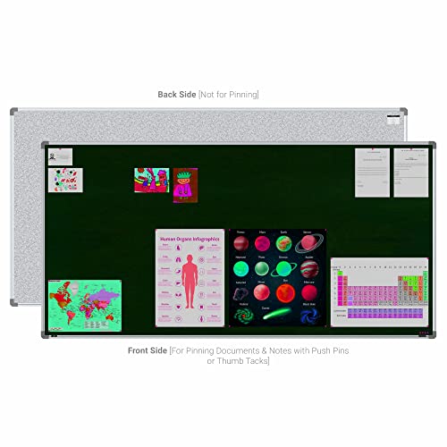 Image of Scholar Art Metis 4x8 Feet Fabric Pin-up Display Board for Office, Home & School | High Strength Velvet Cloth + High Density Soft Board for Pinning Photos, Sticky Notes & Reminders (Dark Green)