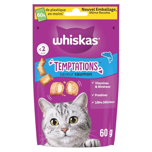Whiskas Temptations Saumon Friandises pour Chats 60g - Lot de 6
