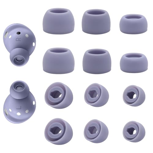 6 Pairs Replacement Eartips for Samsung Galaxy Buds Pro Headphones Silicone Tips Earbuds Eartips Set L/M/S Earplug Replacement Accessories (Purple Without Pen)