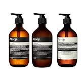 Aesop Hand and Hair Care Kit | Resurrection Hand Wash + Shampoo and Conditoner Set | Paraben-Free, Cruelty-Free &amp; Vegan | Set of 3 (16.9 oz each)