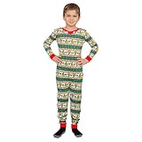 MJC Grinch Family Faces Christmas Green and White Kids Pajama Union Suit - 10/12