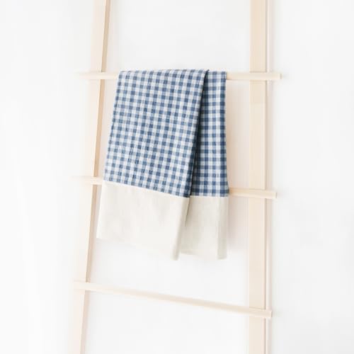 MONDAY MOOSE Gingham Checkered Farmhouse Rustic Picnic Style Decoration Rectangle Natural Stonewashed Cotton Tablecloth for Kitchen, Dining Room, Restaurant (60x102 inch, Blue/White) by MONDAY MOOSE - Used condition - Image 8