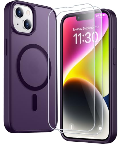 Coque iPhone 14 Plus magnétique translucide violette pour sublimer votre quotidien au bureau