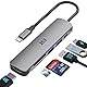 USB C Hub Type C Adapter 6 in 1 Multiport Adapter 100W PD HDMI 4K Port&2 USB 3.0 Ports&USB 2.0 Port& SD/TF Kartenleser, Kompatibel für iPhone16/15,MacBook Pro/Macbook Air,iPad Pro,& mehr Type-C Geräte