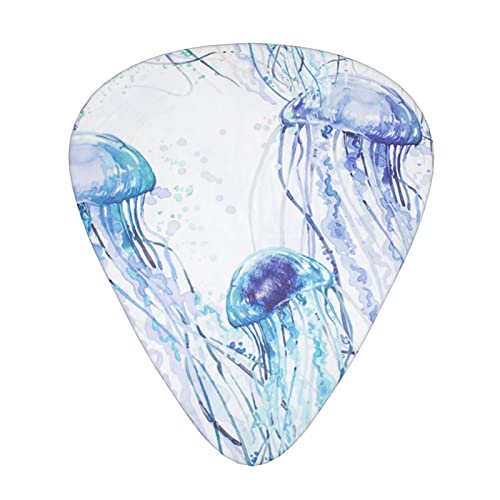 Ensemble de 12 médiators de guitare aquarelle méduses pour guitare acoustique, guitare électrique, contrebasse, ukulélé - Les Beatles, Paul McCartney, John Lennon, RIngo Starr, George Harrison Ensemble de 12 médiators de guitare aquarelle méduses pour guitare acoustique, guitare électrique, contrebasse, ukulélé