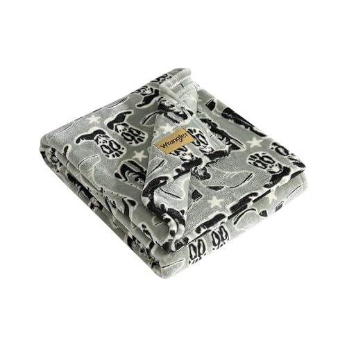 Wrangler - Throw Blanket, Soft Plush Fleece Bedding, Western Decor for Bed or Couch, Yellowstone Inspired, Oeko-Tex Certified (Knockin Boots Green, 50" x 60")