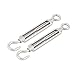 Aexit M6 Stainless Transmission Steel 304 Hook Eye Turnbuckle Wire Rope 2pcs