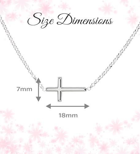 Cherished Moments 14K Gold-Plated or Sterling Silver First Communion Sideways Horizontal Cross Necklace for Girls and Women4