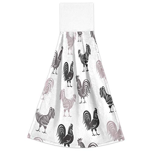 Kcldeci 2Pcs Hanging Hand Towels With Hanging Loop Chickens Farm Absorbent Bathroom Hand Towels Soft Thick Dish Cloth Hand Dry Towels Hand Towels For Kitchen Bathroom Hanging #TOP1