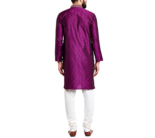 Sojanya (Since 1958 Men'S Emerald Green Jacquard Silk Kurta & Churidaar Pyjama4