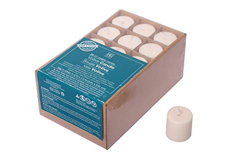 Image of Hosley Set of 30 Unscented Ivory Votive Candles - Bulk Pack, Clean-Burning, Long-Lasting 10-12 Hour Burn Time - Ideal for Weddings, Home Decor, Spa, and Events