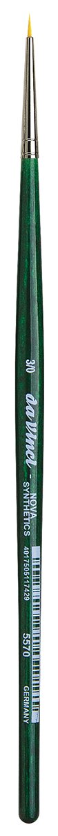 da Vinci Watercolor Series 5570 CosmoTop Nova Paint Brush, Round Synthetic with Short Green Handle, Size 3/0 (5570-3/0)