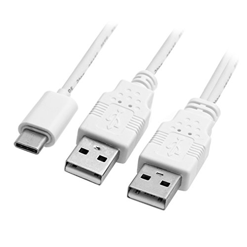 Jser Usb 3.1 Type C Usb-C To Dual A Male Extra Power Data Y Cable 480Mbps Speed Compatible For Cell Phone & Hard Disk #TOP4