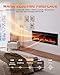 Electric Fireplace 60Inch,Realistic Flame Electric Fireplace Heater,Log Set,Crystal Flames 750-1500W with Timer Inserts,Wall Mounted,TV Stand Touch Screen & Remote for Living Room Easy Install