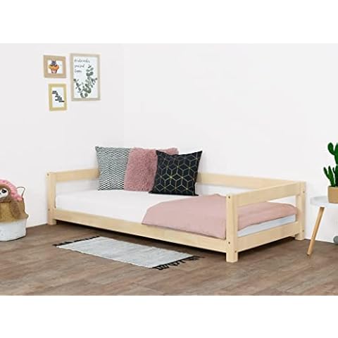 Benlemi Single bed STUDY with base - natural wood - 120 x 180 cm Cover