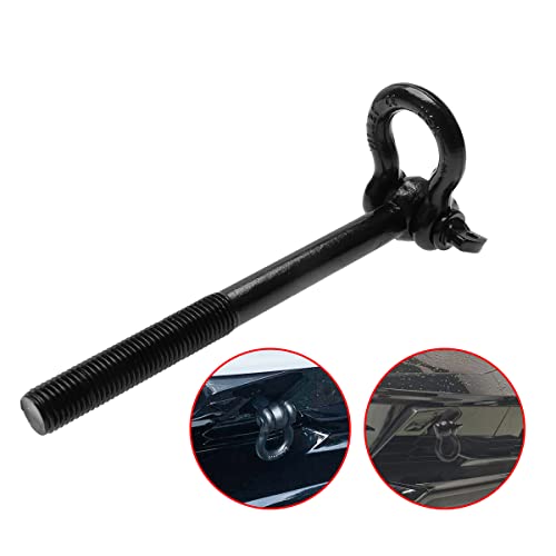 URLWALL Tow Hook, Front Rear Bumper Screw On Car Racing Trailer Towing Hook for Corvette C8 C7, Car Auto Alloy Racing Style Trailer Hooks Ring, Auto Replacement Tow Hook Assembly, Black (Black)