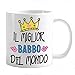 csm informatica Tazza Mug Personalizzabile Babbo Migliore del Mondo Corona di Cuori