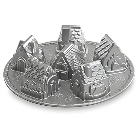 Nordic Ware Cozy Village Gingerbread House, 6 Cups, Silver