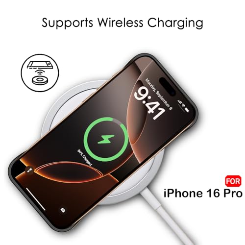 TheGiftKart Hybrid Ultimate Slim Back Case Cover for iPhone 16 Pro | Lightweight Profile | Frosted Matte Translucent Hard Back Case Cover for iPhone 16 Pro (PC & TPU, MagSafe Compatible, Black Sides) 7 419g54vT7wL