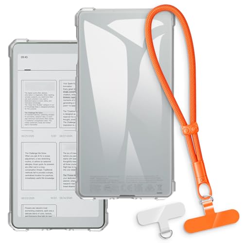 OAGELIM 2-in-1�ی�P�[�X�ƃ��X�g�X�g���b�v Viwoods AiPaper Reader C 6.13 2025 �Ƃ̌݊������� ���O���\�ȃ��j���[�h�t���d�b�J�o�[�A����~�ߕ����h�~�O���b�v�n���h�� (�N���A + �I�����W)