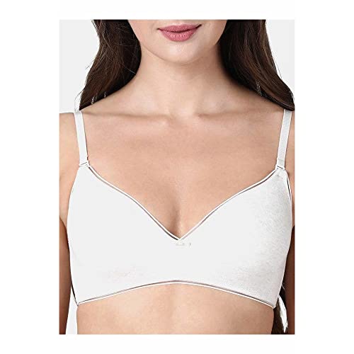 Image of Enamor A028 Lightweight V-Neck Cotton Plus Size T-Shirt Bra for Women- High Coverage, Padded and Wirefree
