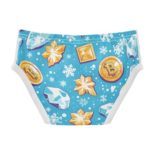 KLL Flying Bitcoins and Snowflakes Baby Boys Pure Cotton Briefs Underwear Breathable Children Undies2