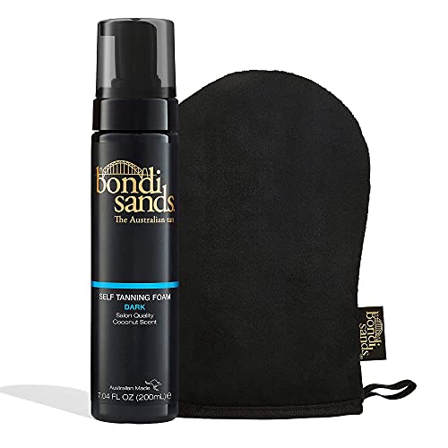 Bondi Sands Selbstbräuner Set: Self Tanning Foam Ultra Dark 200ml + Applikator Handschuh – Tiefdunkle Bräune, Kokosduft, Streifenfrei, Wiederverwendbar