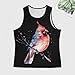 Cardinal Songbird Watercolor Men's Sleeveless T-Shirt Casual Tank Top Gym Muscle Workout Tee 2XL