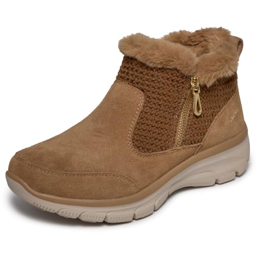 Skechers Women's EASY GOING - GENTLE FALL, Sweater knit zip up boot, Chestnut, 8.5M - image 1
