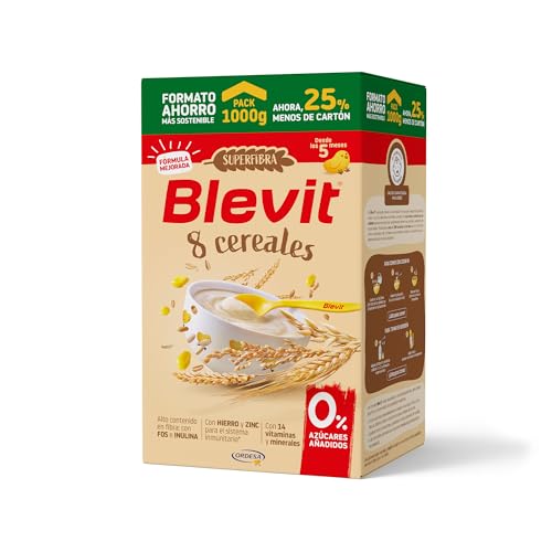 Blevit Superfibra 8 Cereales Ahorro | 1kg | Papilla para Bebé desde los 5 Meses con Vitaminas, Minerales y Fibra