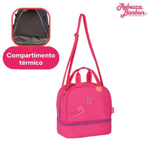Kit Mochila Rodinhas Rebecca Bonbon com Lancheira e Estojo Box (Rosa)