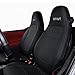 WMAID Quattro Stagioni Traspirante Non Si muove Cuscino del Sedile Car Styling per Smart 451 fortwo Coprisedile Avvolgente per Auto in Pelle per Brabus, Black