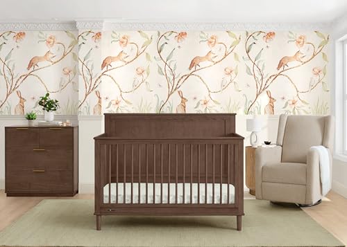 Image of Delta Children Penelope 6-in-1 Convertible Crib - Greenguard Gold Certified, Teak Brown