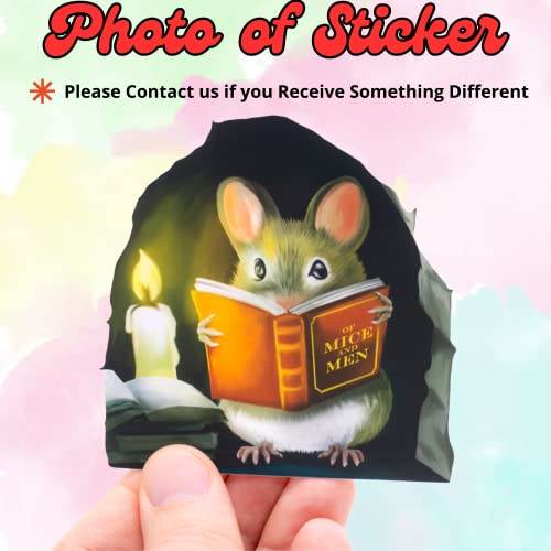 Mouse Reading Book, Wall Decor Sticker Decal, Kids Room, Classroom, Home, Bedroom, Bookcase, Book Lover, Of Mice And Men, Children, Adorable, (Mouse Reading Book) #TOP1