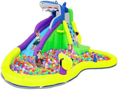 Bounce House for Big Kids 3-12 Years,Water Slide Bounce House,Inflatable Bounce Castle with Climbing Wall,Water Gun,Pool,13x14FT Play Center for Indoor/Outdoor Backyard (Light Yellow, Size1)