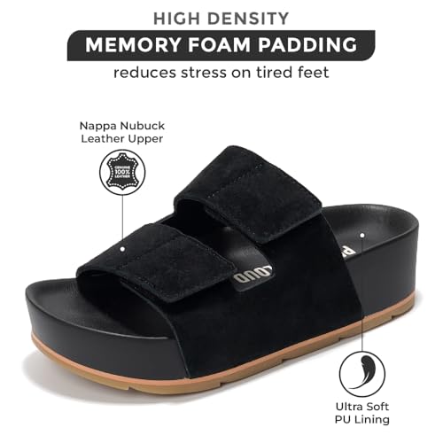 Project Cloud Genuine Leather Platform Sandals Women Footwear - Beach Summer Wedges with Comfortable Memory Foam Insole - Non Slip & Lightweight Wedge Sandals for Women 20252