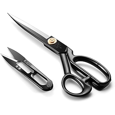 Dressmaking Scissors 9 Inch(24CM) - Fabric Sewing Scissors Razor Sharp High Carbon Steel Tailor's Shears for Cutting Fabrics, Leather, Material, Clothes, Altering, Tailoring(Black) Cover