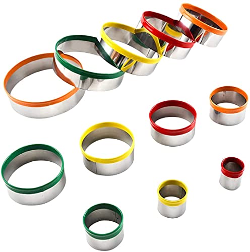 image for JYDirect 12 PCS Round Cookie Biscuit Cutter Set, Stainless Steel Cooki