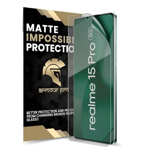 Image of ArmourPro Matte Screen Protector for Realme 15 Pro, Premium Ultra Thin TPU Front Membrane Guard, Anti-Glare, Bubble-Free, Edge to Edge Coverage, Fingerprint Friendly | 1 Pack