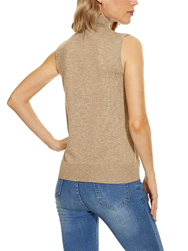 Image of INKOFF Sleeveless Mock Neck Turtleneck Knit Tops Women Dressy Casual Sweater Vest Business Work Tank